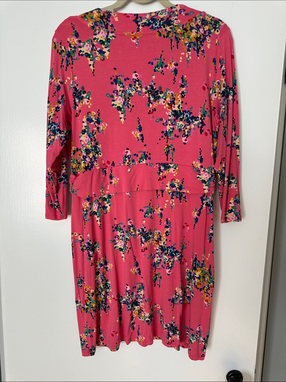 Boden Pink Multi-Color Floral Print V-Neck Dress - Picture 6 of 6